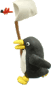 トンボを追いかけるペンギン